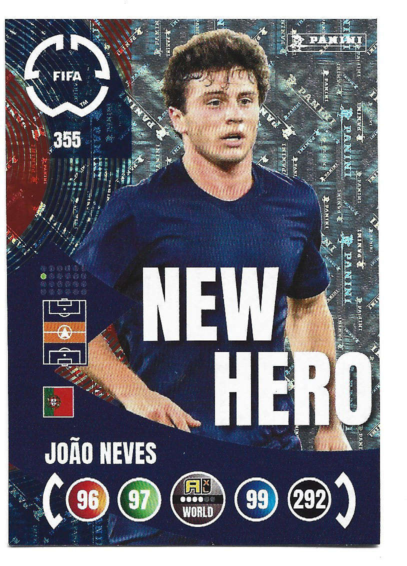 JOAO NEVES - PANINI CLUB WORLD CUP 2025 - FOIL NEW HERO TRADING CARD 355