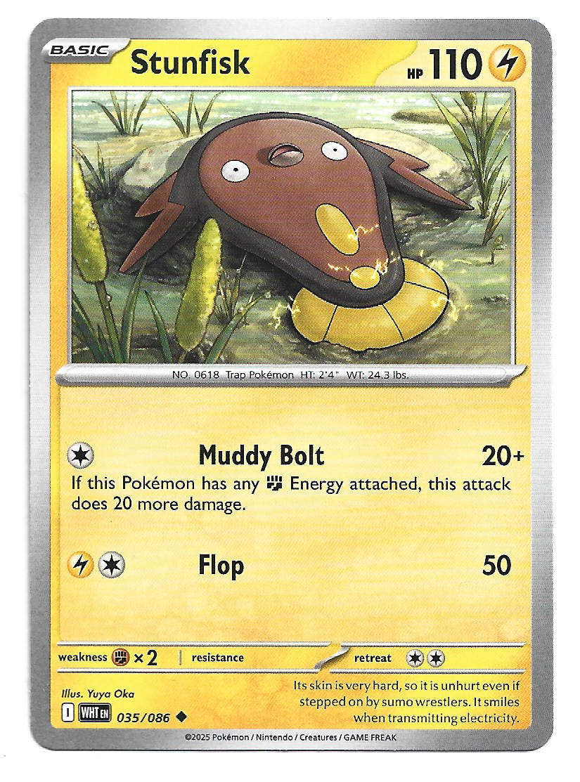 STUNFISK - UNCOMMON  35/86 POKEMON TCG WHITE FLARE TRADING CARD