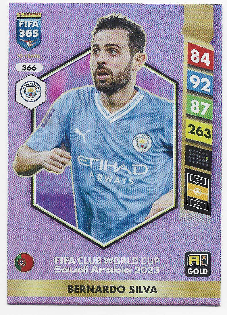 BERNARDO SILVA  - PANINI FIFA 365 COLLECTION 2025 - FOIL "FIFA CLUB WORLD CUP" TRADING CARD 366