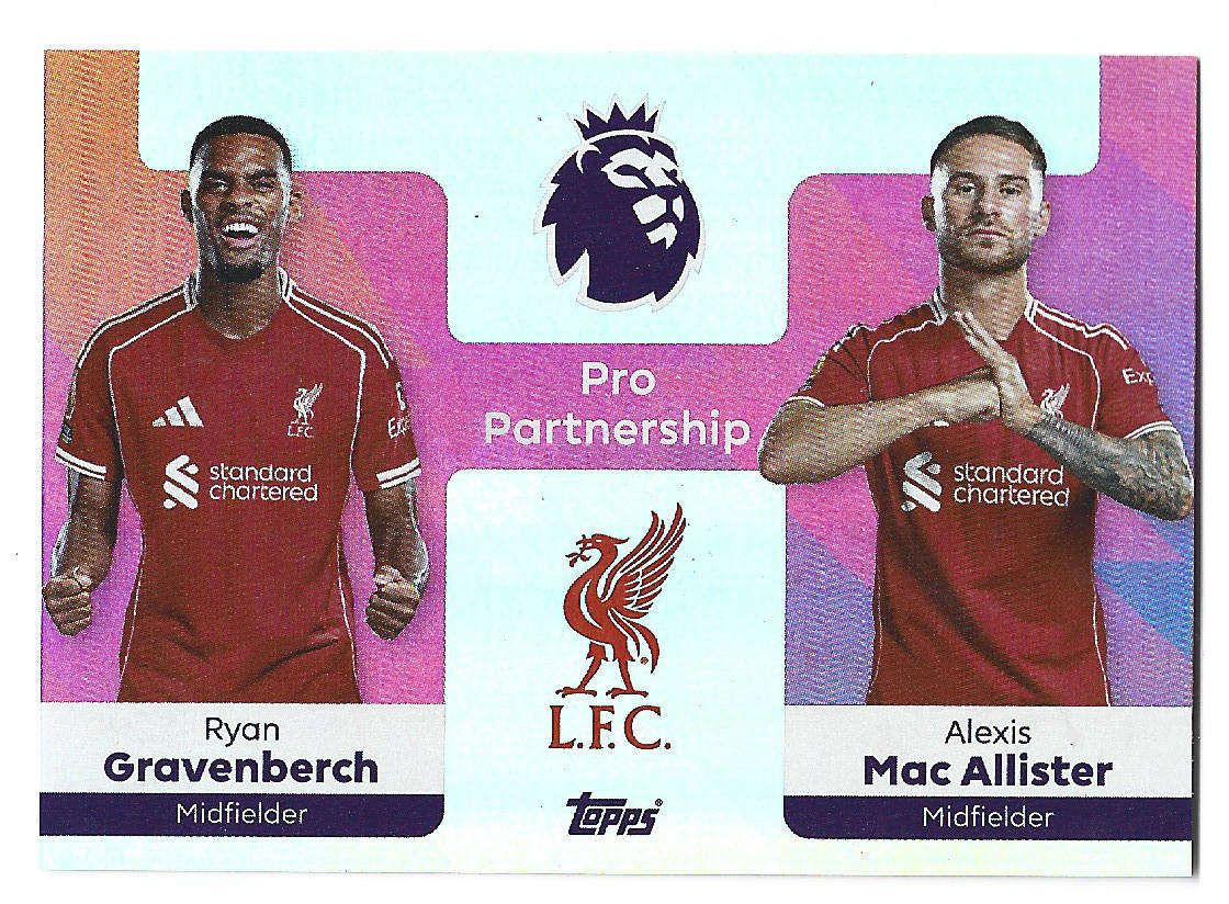 LIVERPOOL FC - TOPPS Premier League Premium 2025/26 - "PRO PARTENERSHIP" Trading card 371
