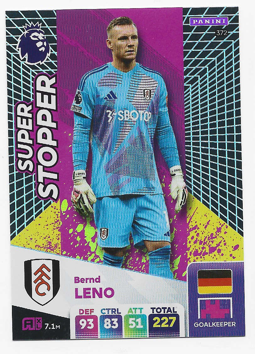 BERND LENO -  PANINI English Premier League 2024/25 - FOIL "SUPER STOPPER" TRADING CARD 372