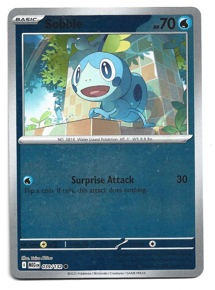 SOBBLE - REVERSE HOLO  39/132 POKEMON TCG MEGA EVOLUTION TRADING CARD