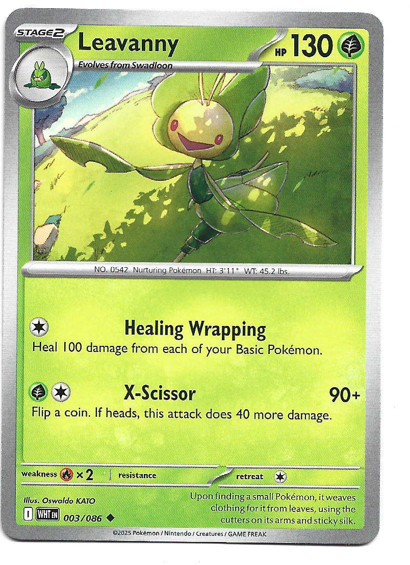 LEAVANNY - COMMON  3/86 POKEMON TCG S&V  WHITE FLARE TRADING CARD