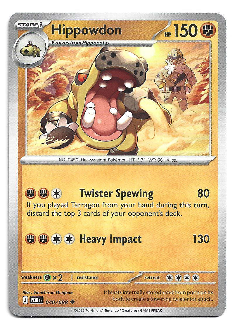 HIPPOWDON  - UNCOMMON  40/88 POKEMON TCG ME PERFECT ORDER TRADING CARD