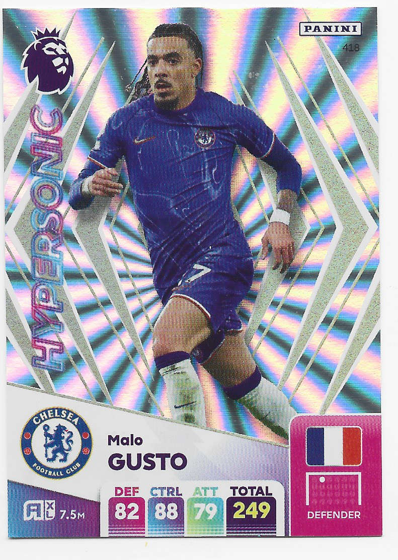 MALO GUSTO -  PANINI English Premier League 2024/25 - FOIL "HYPERSONIC" TRADING CARD 418