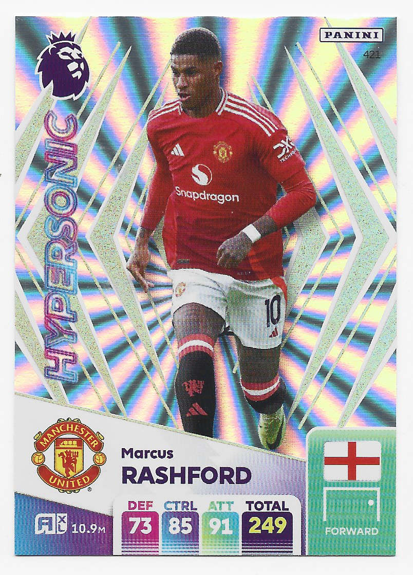 MARCUS RASHFORD -  PANINI English Premier League 2024/25 - FOIL "HYPERSONIC" TRADING CARD 421