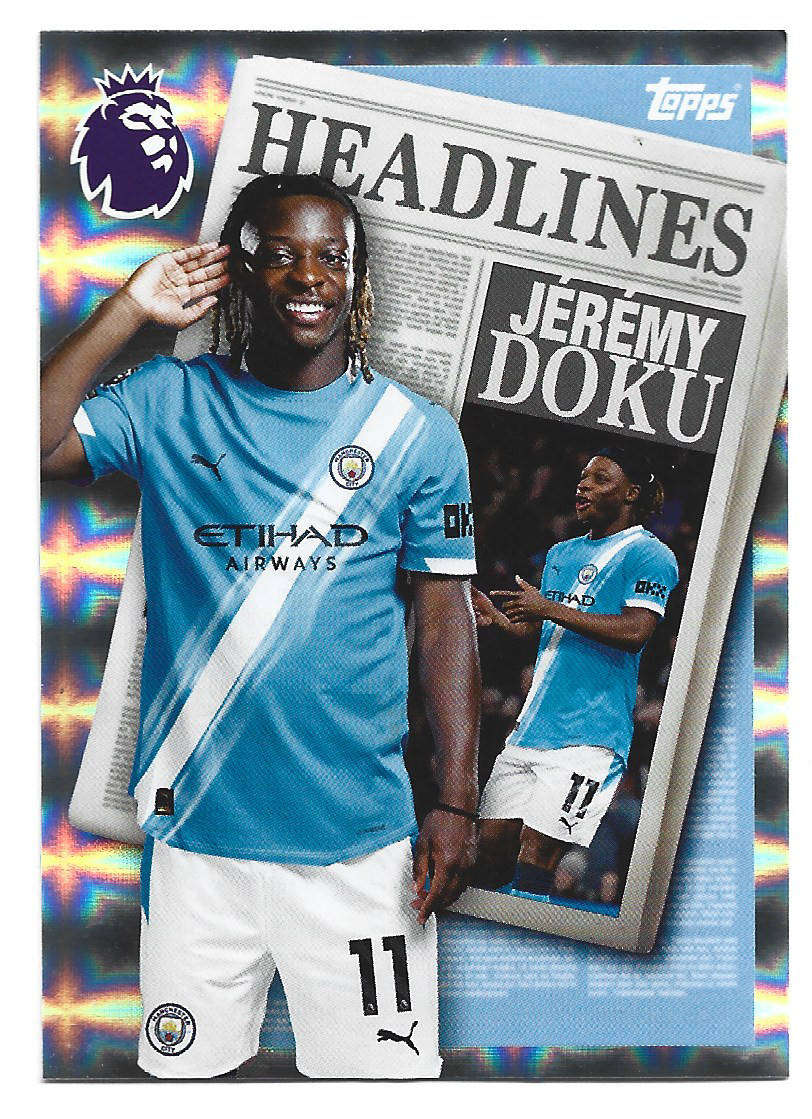 JEREMY DOKU - TOPPS Premier League Premium 2025/26  - "HEADLINES" Trading card 447