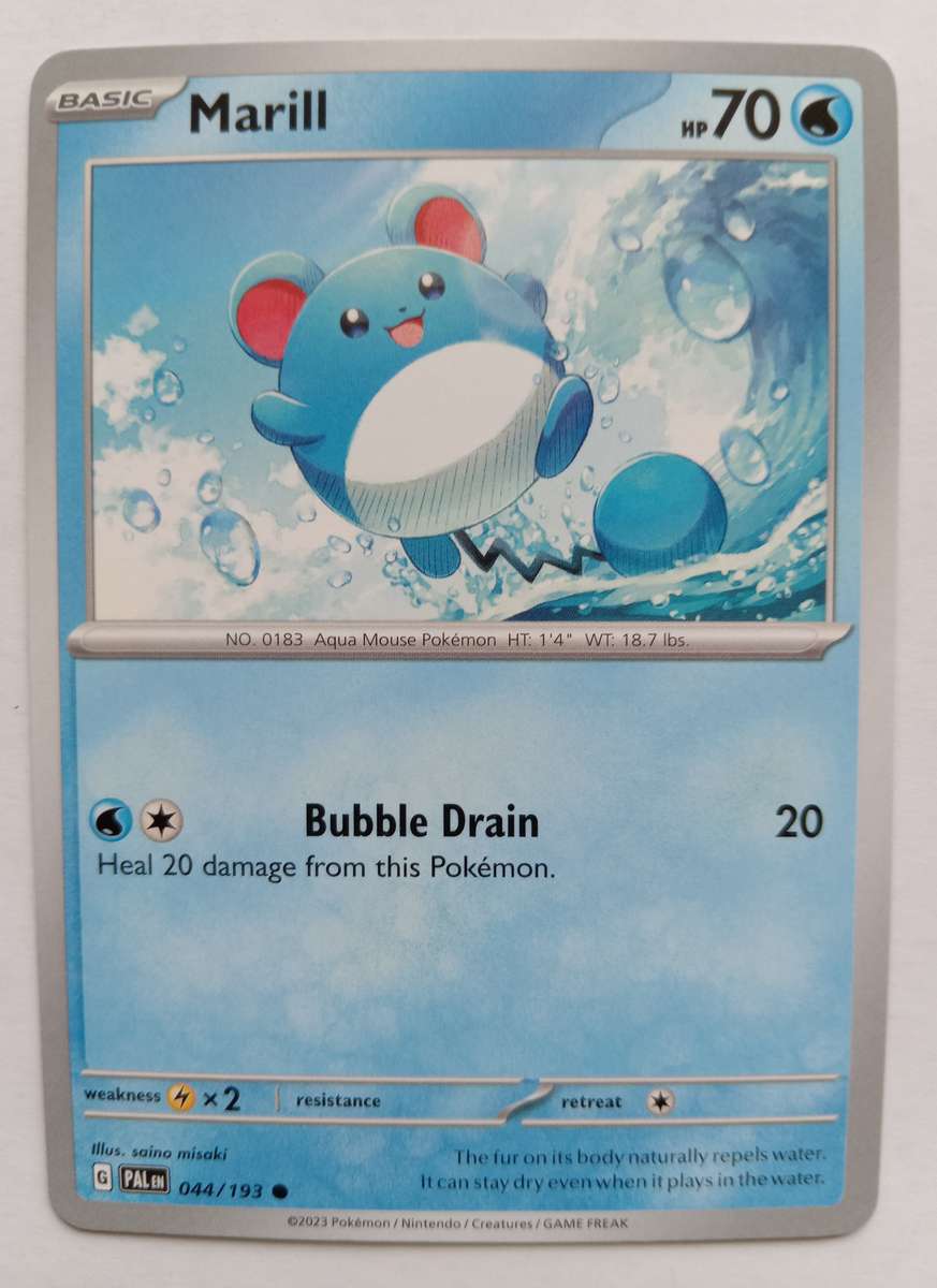 POKEMON CARD - MARILL   44/193 COMMON PALDEA EVOLVED 2023 - MINT