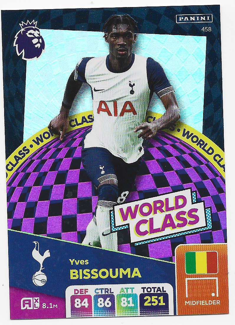 YVES BISSOUMA -  PANINI English Premier League 2024/25 - FOIL "WORLD CLASS" TRADING CARD 458