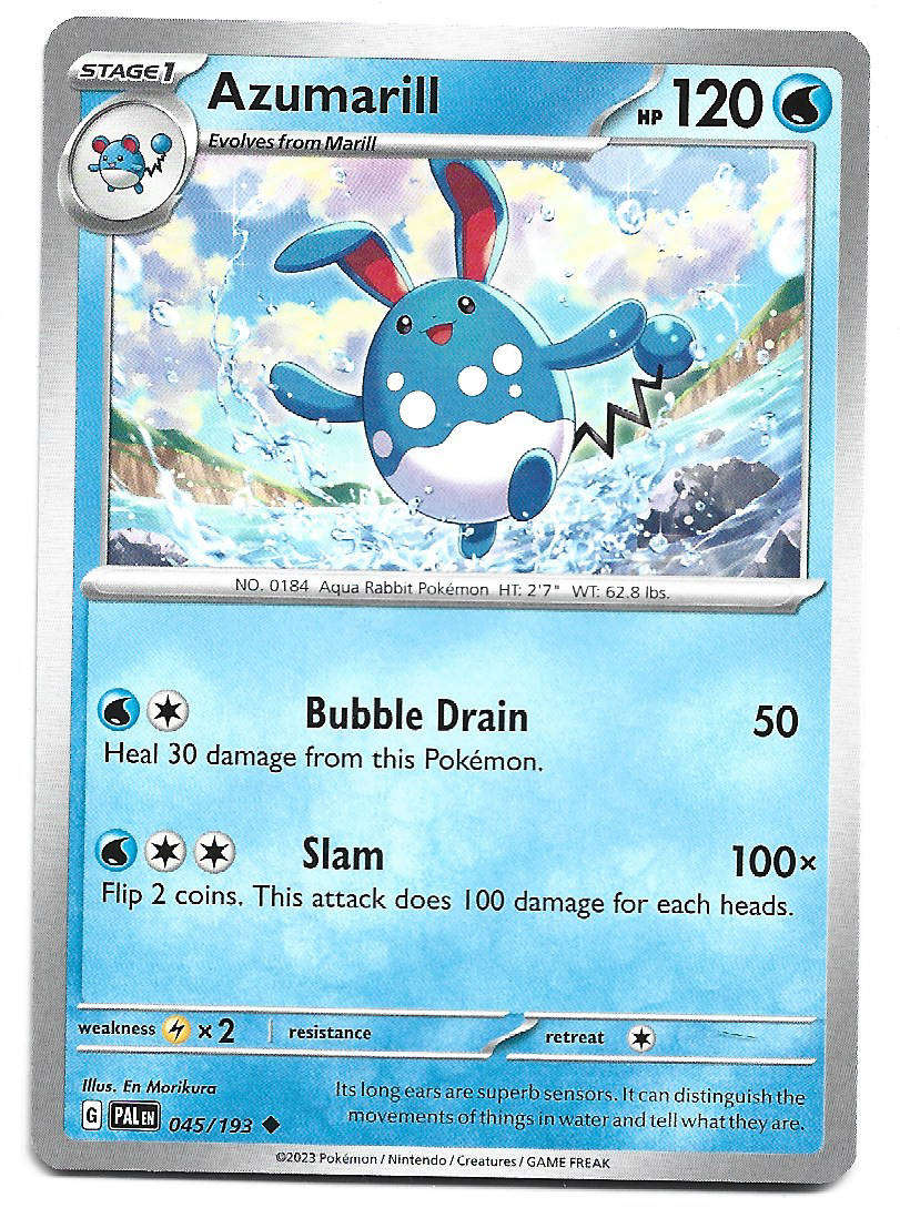 AZUMARILL - UNCOMMON  45/193  POKEMON TCG PALDEA EVOLVED TRADING CARD