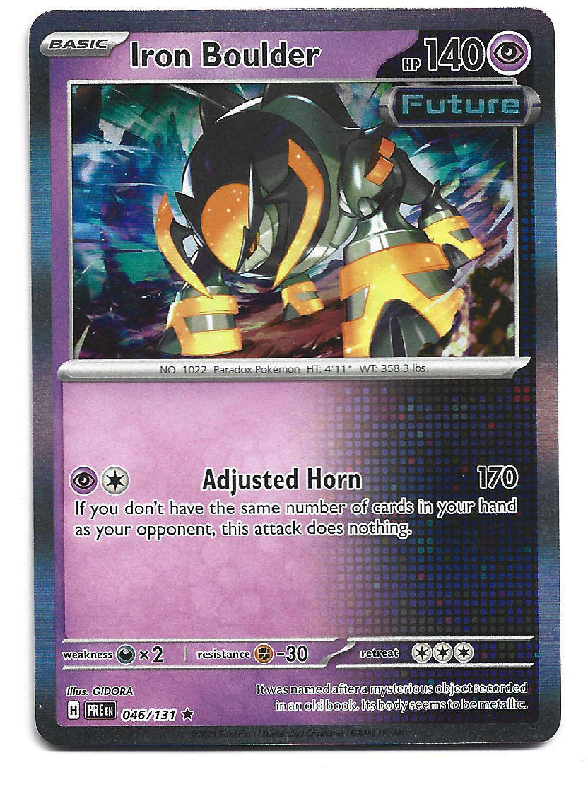 IRON BOULDER  - HOLO RARE  46/131  POKEMON PRISMATIC EVOLUTIONS TRADING CARD