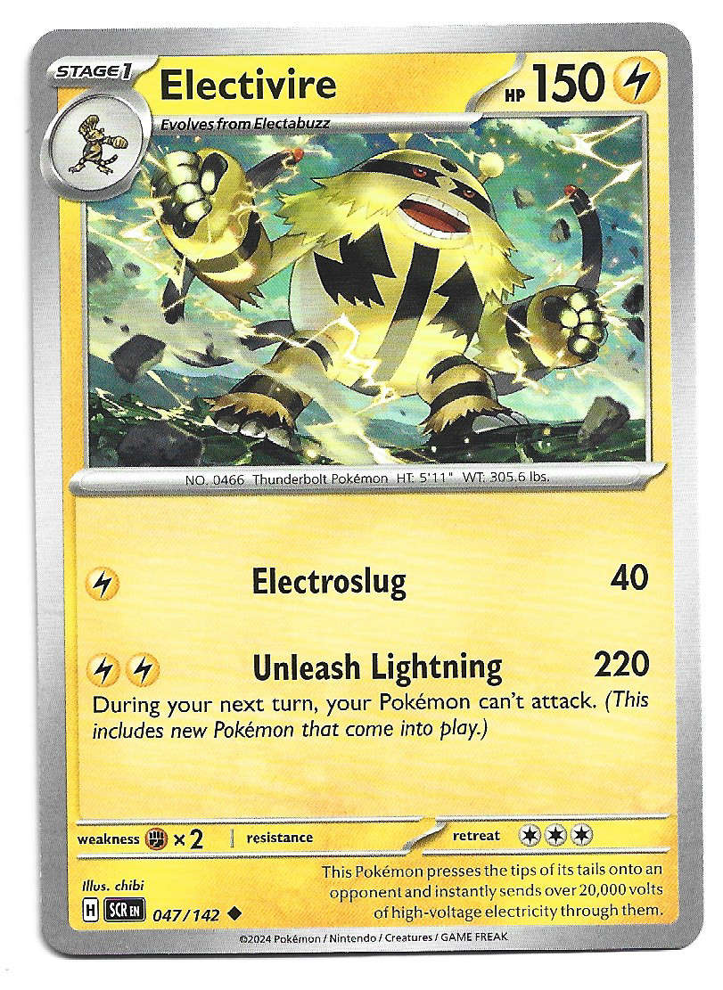 ELECTIVIRE -  COMMON  47/142 POKEMON TCG STELLAR CROWN TRADING CARD