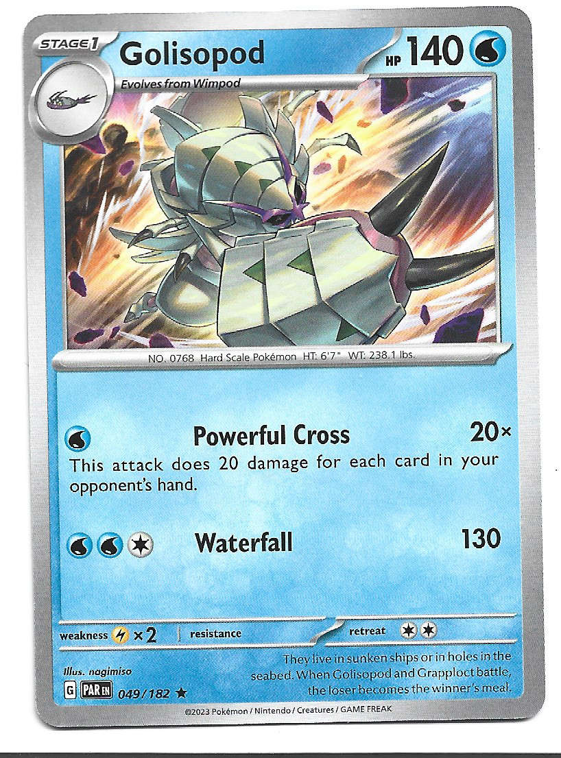 GOLISOPOD  -   COMMON POKEMON PARADOX RIFT  49/182 TRADING CARD
