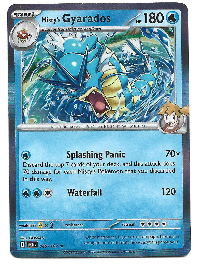 MISTY's GYARADOS - HOLO RARE 49/182  POKEMON TCG DESTINED RIVALS TRADING CARD