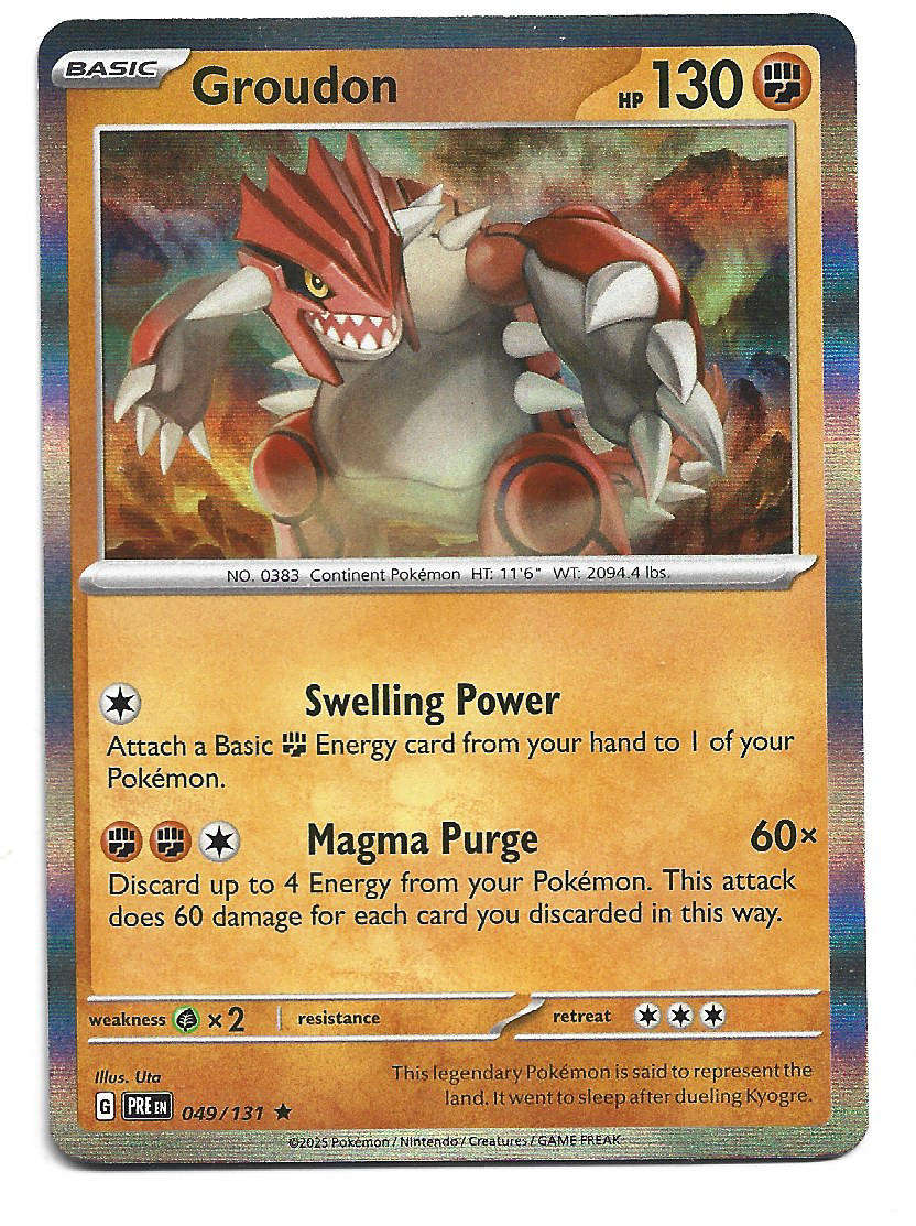 GROUDON  - HOLO RARE  49/131  POKEMON PRISMATIC EVOLUTIONS TRADING CARD
