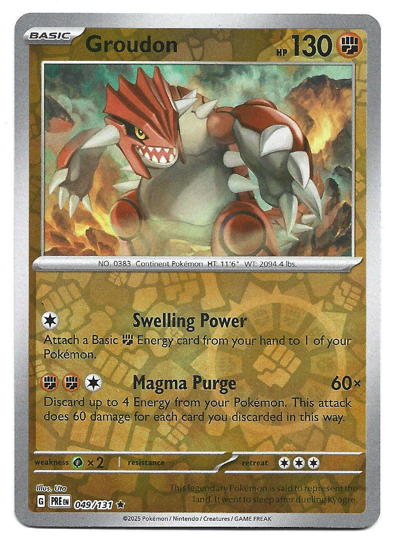 GROUDON  - REVERSE HOLO  49/131  POKEMON PRISMATIC EVOLUTIONS TRADING CARD