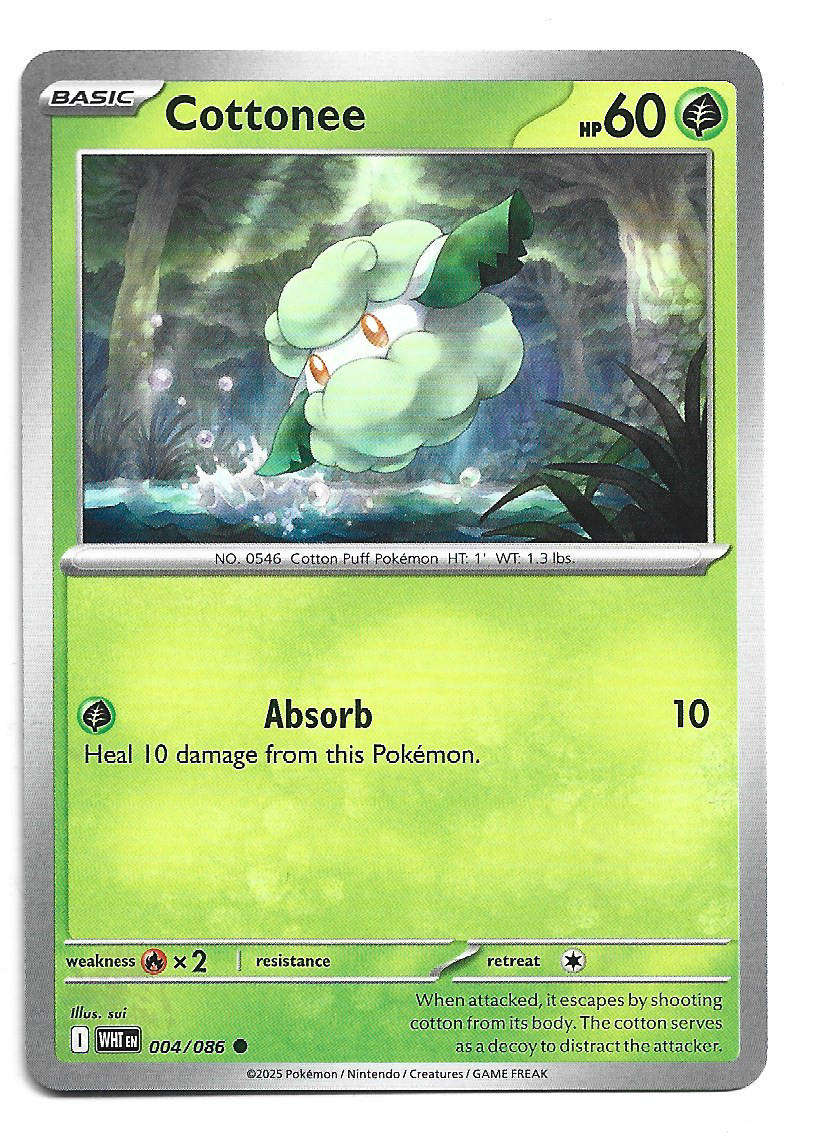 COTTONEE - COMMON  4/86 POKEMON TCG WHITE FLARE TRADING CARD