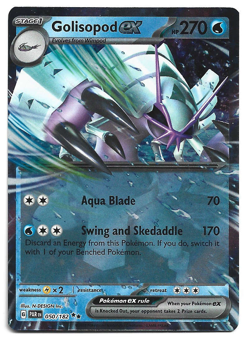 GOLISOPOD EX -   HOLO RARE POKEMON TCG PARADOX RIFT  50/182 TRADING CARD
