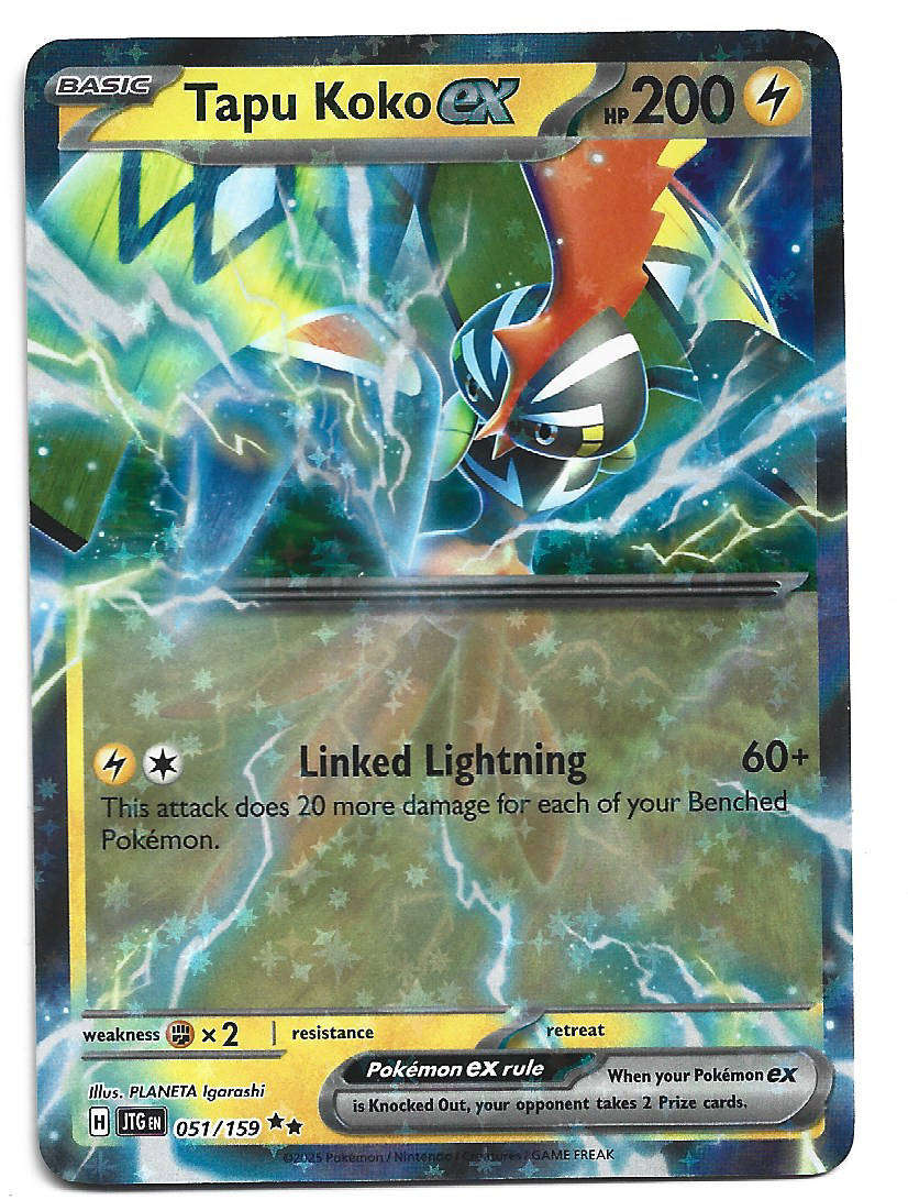 TAPU KOKO EX - HOLO D/RARE  51/159 POKEMON TCG JOURNEY TOGETHER TRADING CARD