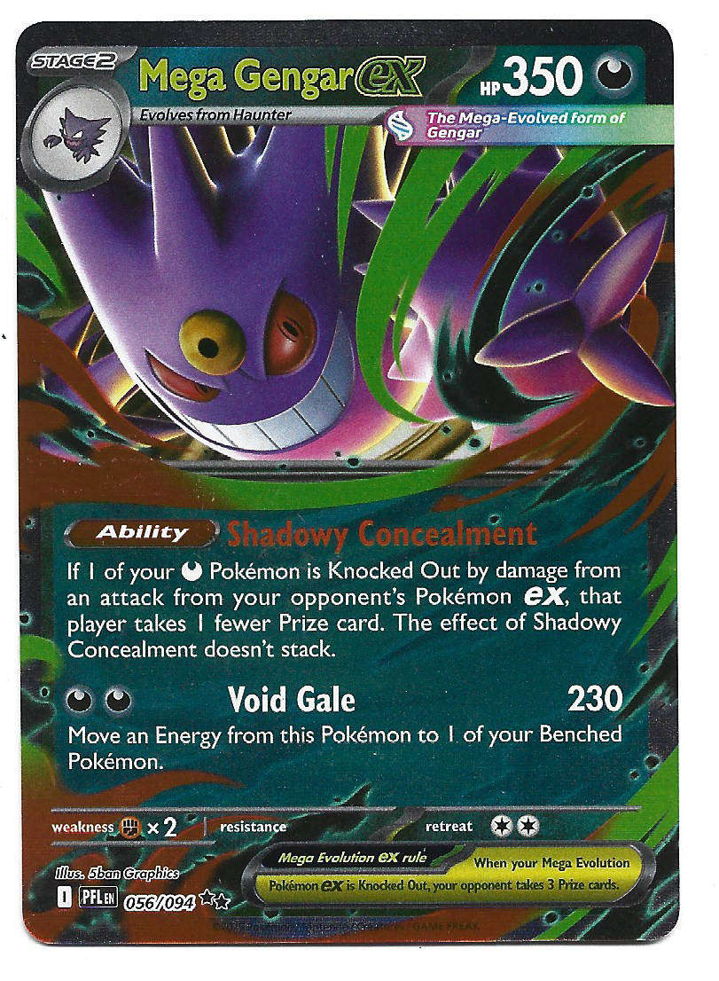 MEGA GENGAR EX - HOLO D/RARE  56/94 POKEMON TCG PHANTASMAL FLAMES TRADING CARD