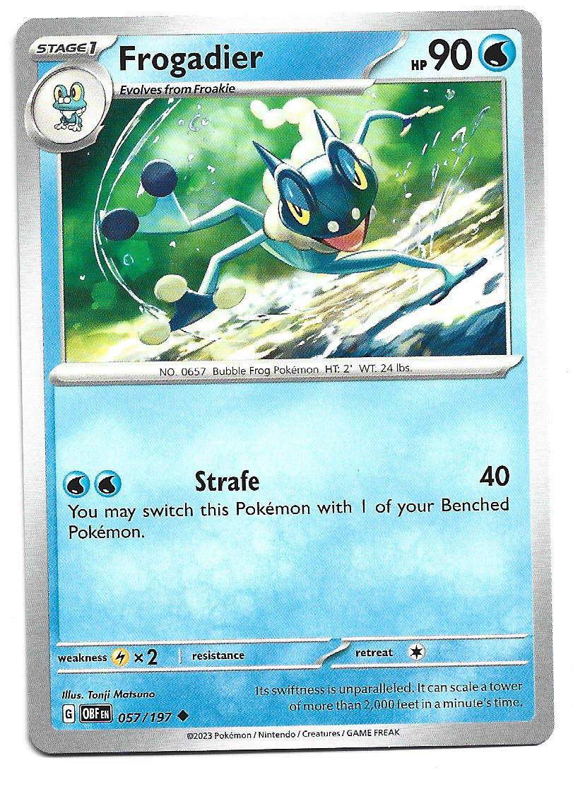 FROGADIER -  COMMON   57/197 POKEMON TCG OBSIDIAN FLAMES  TRADING CARD