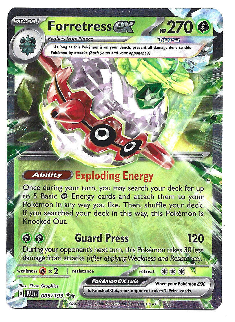FORRESTRESS EX -  HOLO D/RARE  5/193 POKEMON TCG PALDEA EVOLVED TRADING CARD