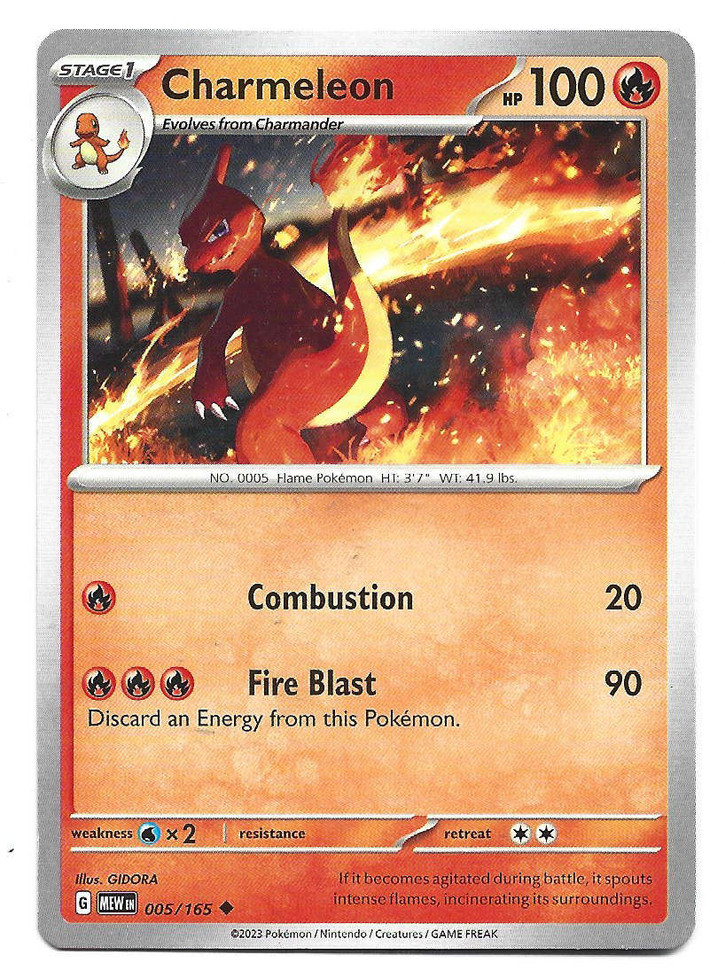 CHARMELEON -  UNCOMMON  5/165 POKEMON TCG Scarlet & Violet 151 TRADING CARD