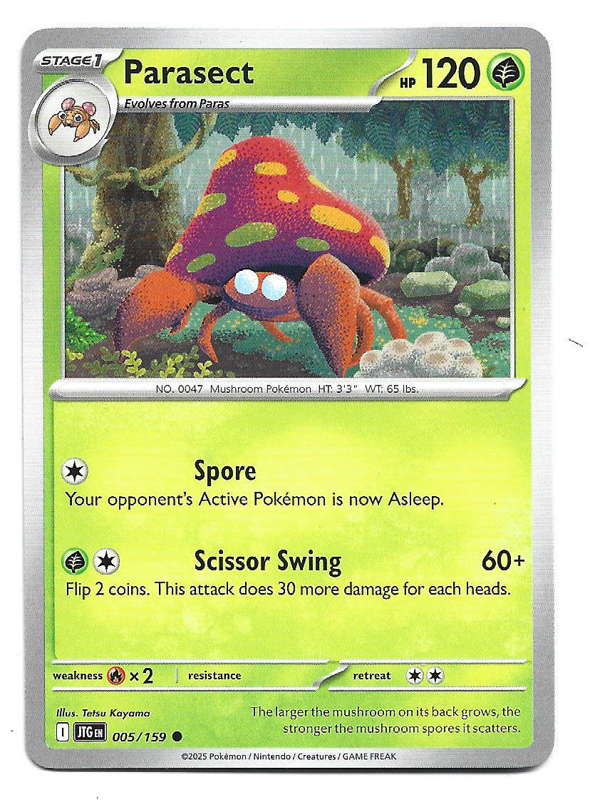 PARASECT - COMMON  5/159 POKEMON TCG JOURNEY TOGETHER TRADING CARD