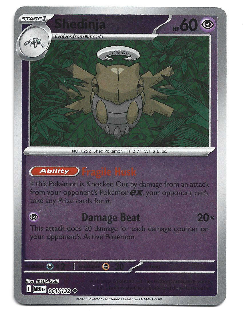 SHEDINJA - REVERSE HOLO  61/132 POKEMON TCG MEGA EVOLUTION TRADING CARD