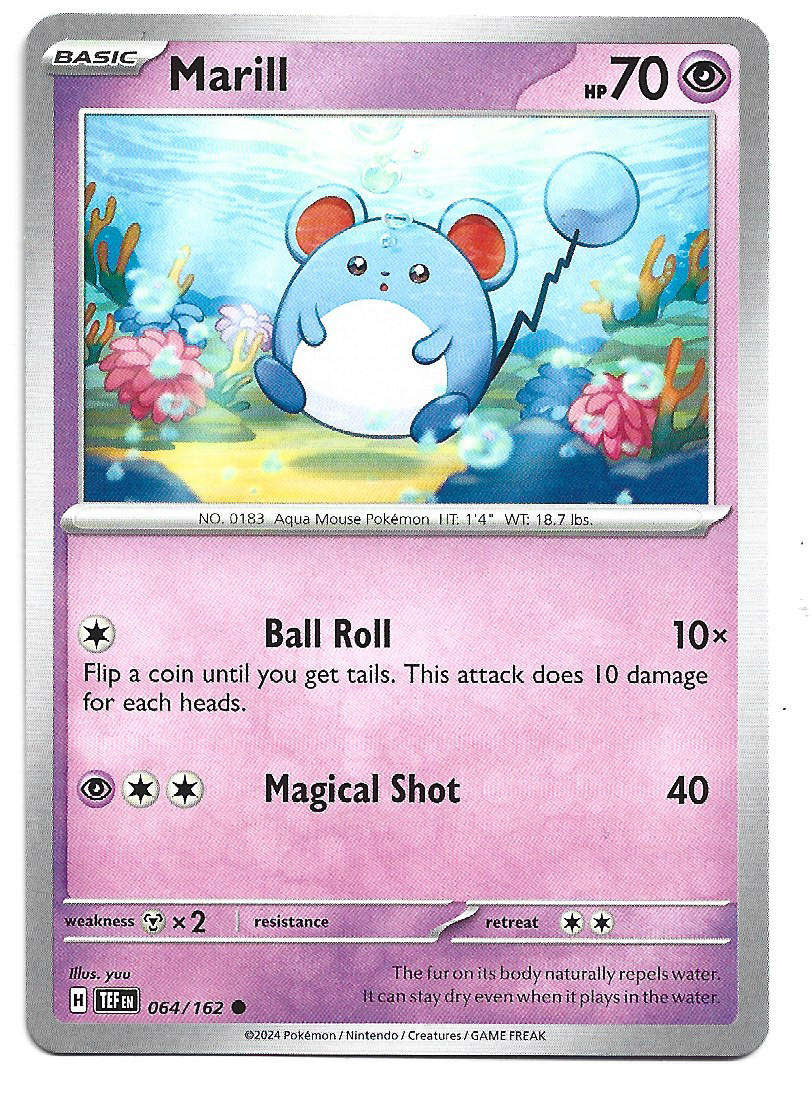 MARILL - COMMON  64/162 POKEMON TCG TEMPORAL FORCES TRADING CARD