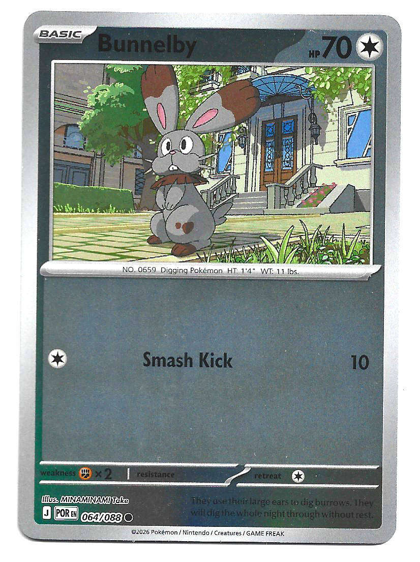 BUNNELBY - REVERSE HOLO  64/88 POKEMON TCG ME PERFECT ORDER TRADING CARD