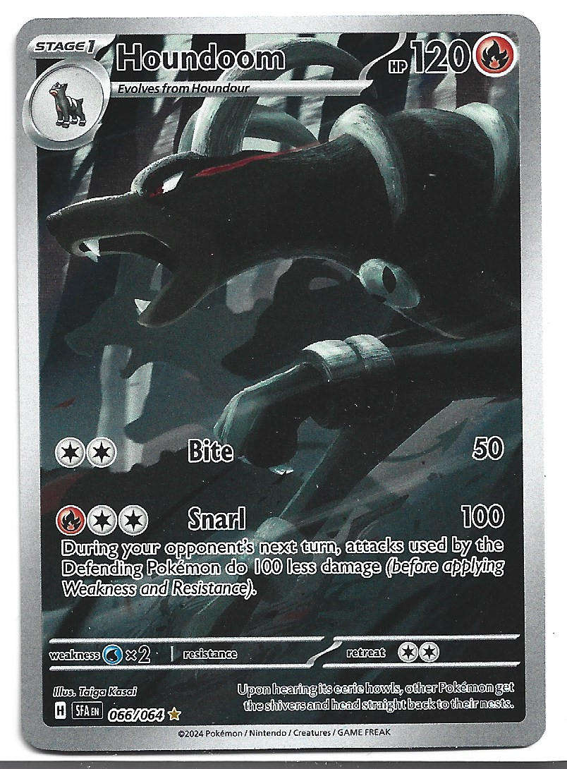 HOUNDOOM - FULL ART ILLUSTRATION RARE   66/64 POKEMON TCG SHROUDED FABLE TRADING CARD