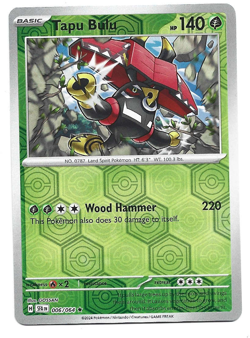 TAPU BULU -   REVERSE HOLO  6/64 POKEMON TCG SHROUDED FABLE TRADING CARD