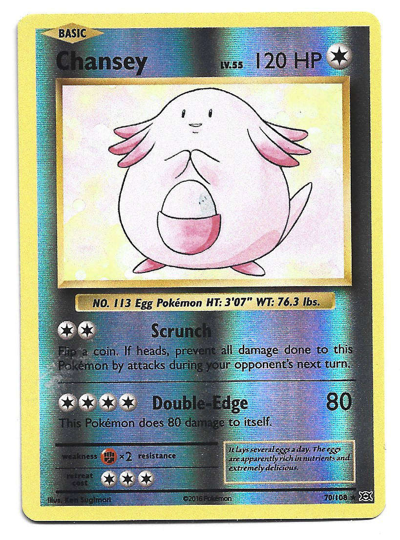CHANSEY - REVERSE HOLO  70/108  POKEMON TCG EVOLUTIONS TRADING CARD