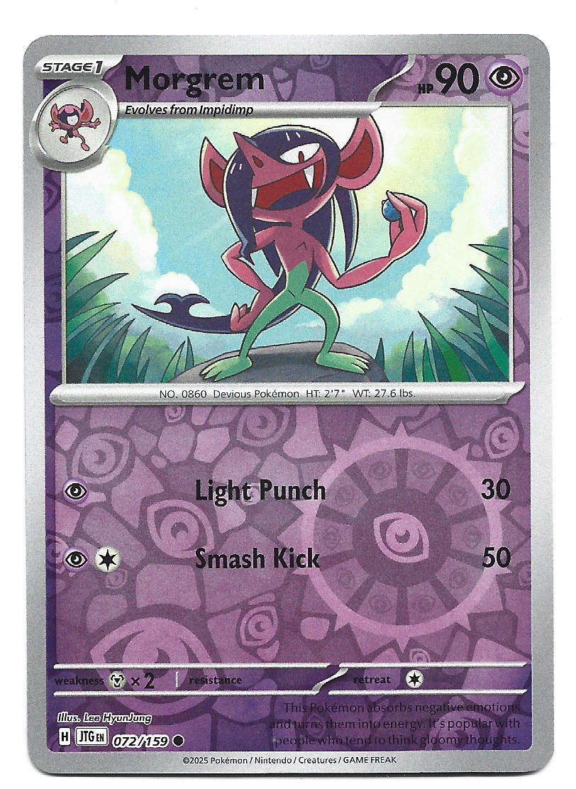 MORGREM - REVERSE HOLO  72/159 POKEMON TCG JOURNEY TOGETHER TRADING CARD