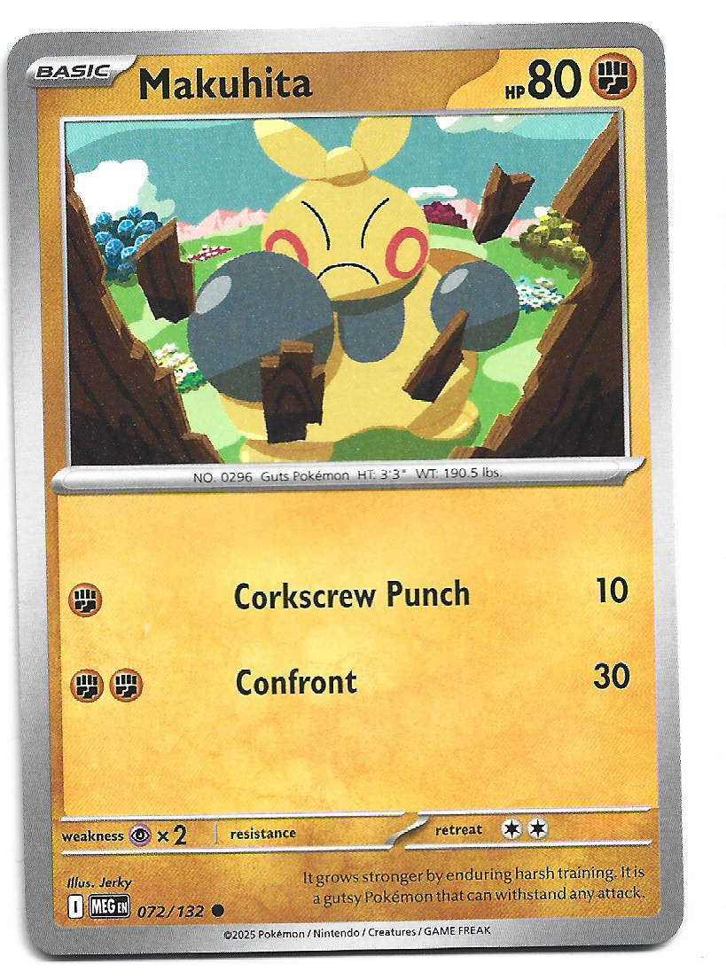 MAKUHITA - COMMON  72/132 POKEMON TCG MEGA EVOLUTION TRADING CARD
