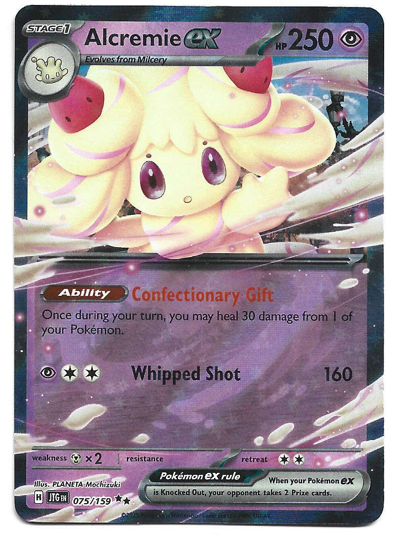 ALCREMIE EX - HOLO D/RARE  75/159 POKEMON TCG JOURNEY TOGETHER TRADING CARD