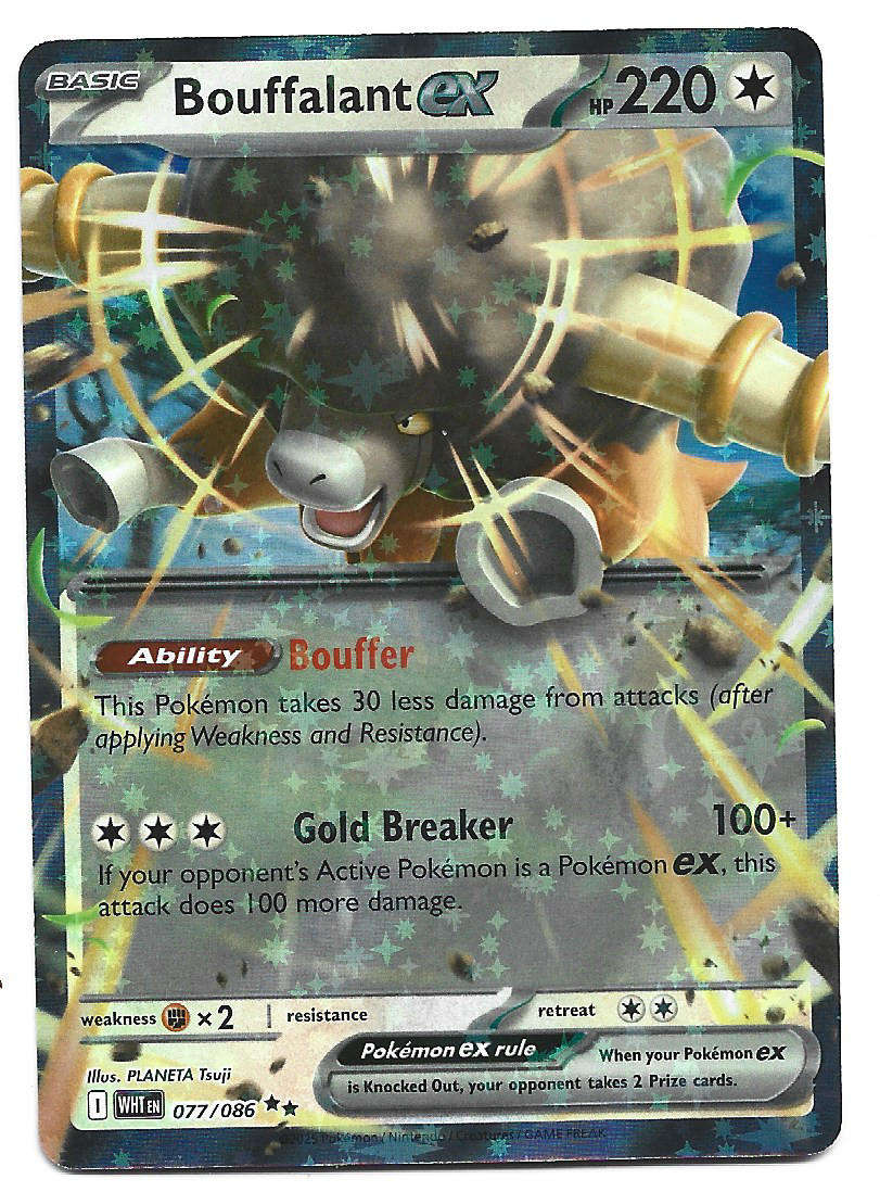 BOUFFALANT EX -HOLO D/RARE  77/86 POKEMON TCG WHITE FLARE TRADING CARD