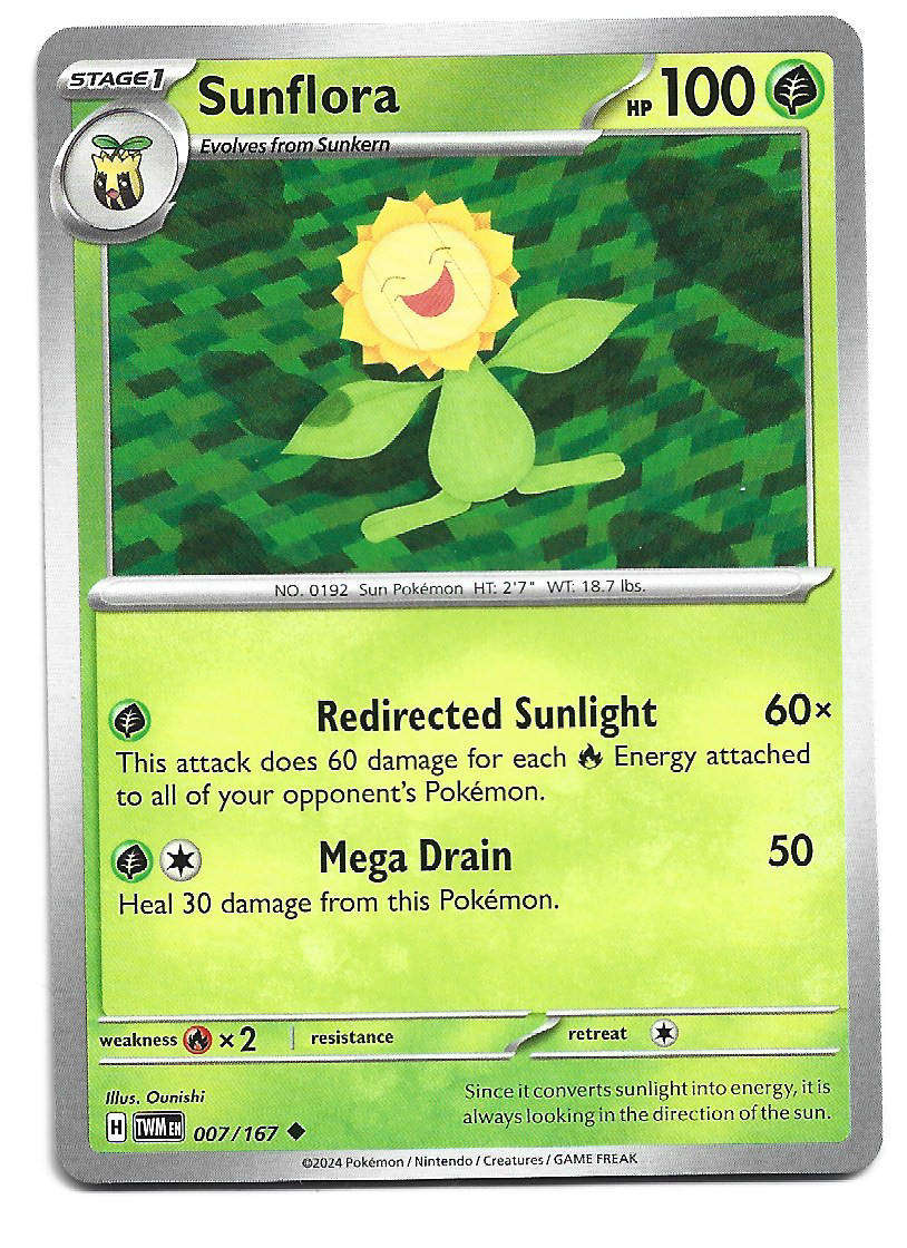 SUNFLORA - UNCOMMON  7/167 POKEMON TCG TWILIGHT MASQUERADE TRADING CARD