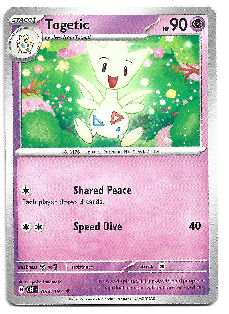 TOGETIC - COMMON  84/197 POKEMON TCG OBSIDIAN FLAMES TRADING CARD