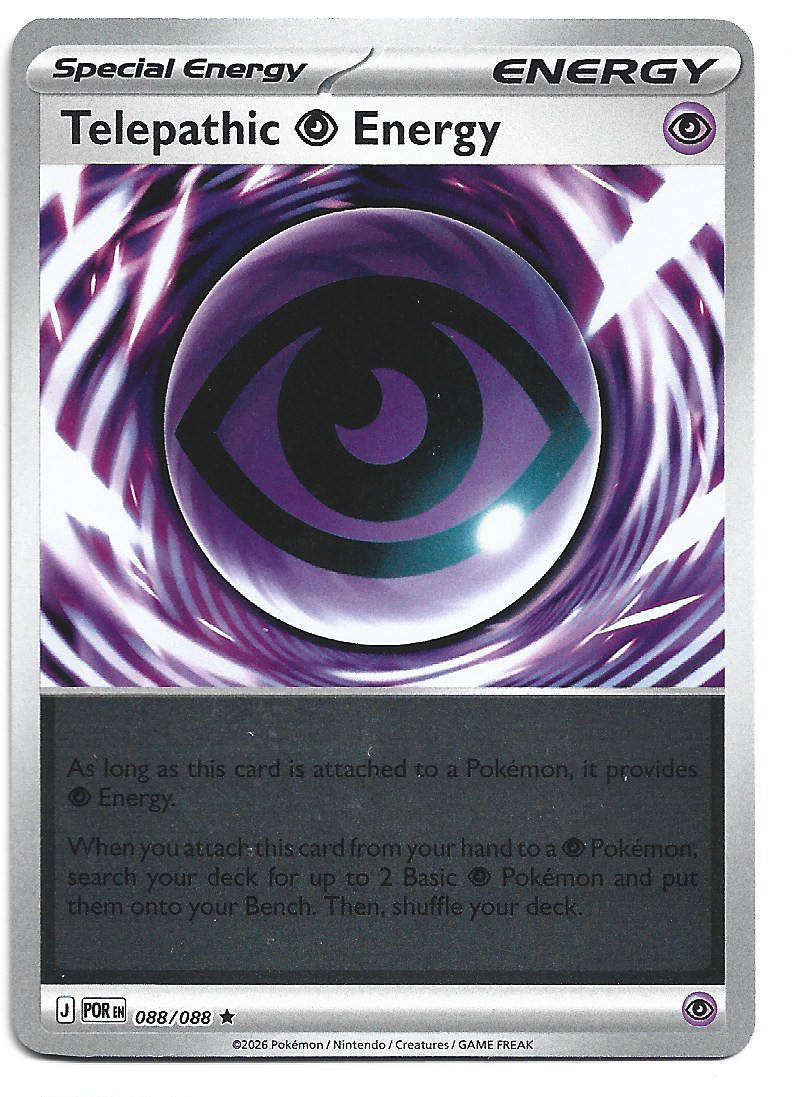 TELEPATHIC ENERGY - REVERSE HOLO  88/88 POKEMON TCG ME PERFECT ORDER TRADING CARD