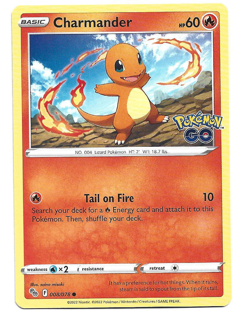 CHARMANDER -  COMMON 8/78  POKEMON TCG POKEMON GO TRADING CARD