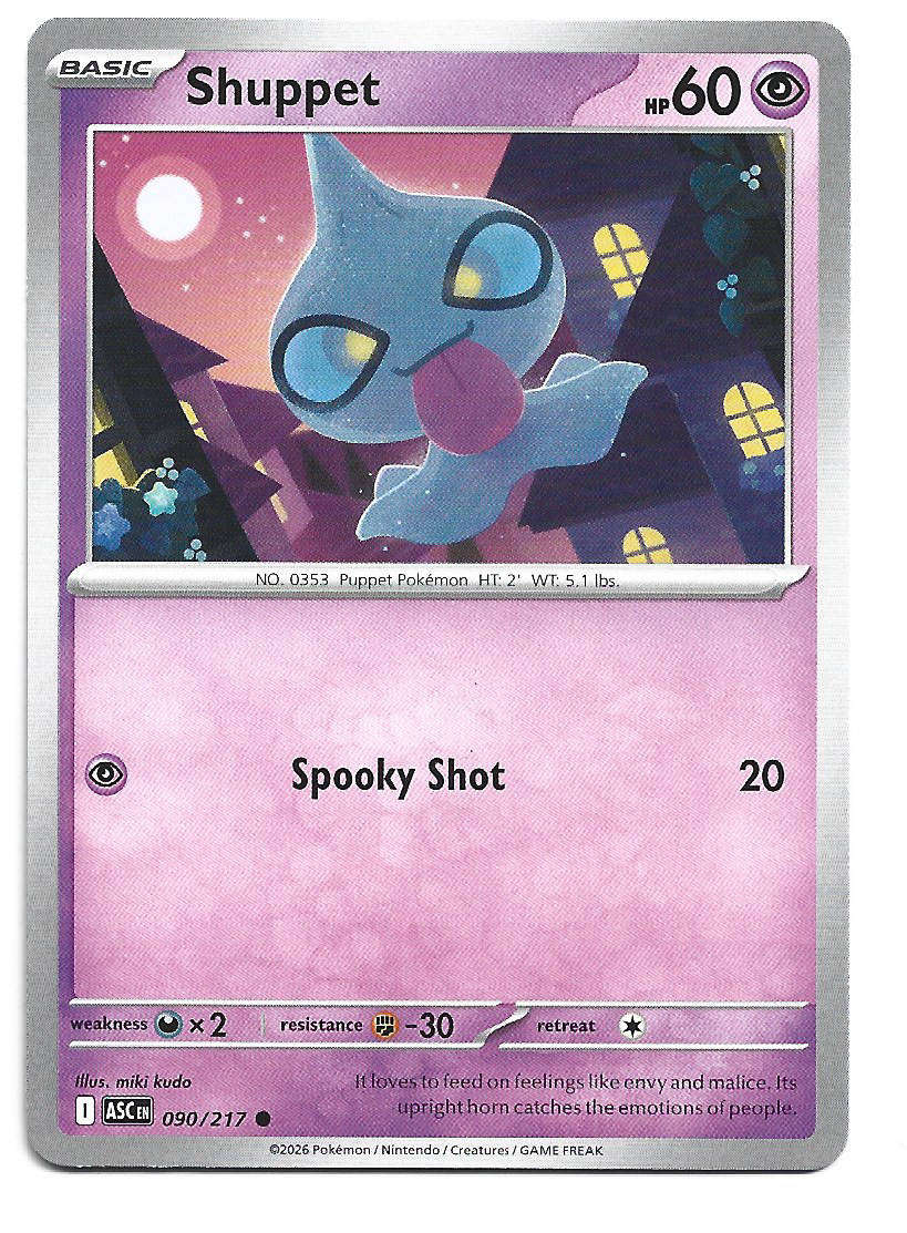 SHUPPET - COMMON  90/217 POKEMON TCG ASCENDED HEROES TRADING CARD