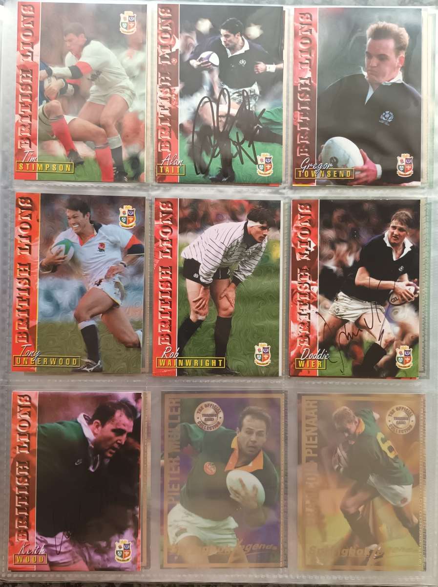 RUGBY CARD COLLECTION 1997 PANINI -Complete Full Set of 117 Rugby Trading Cards in collectors Binder