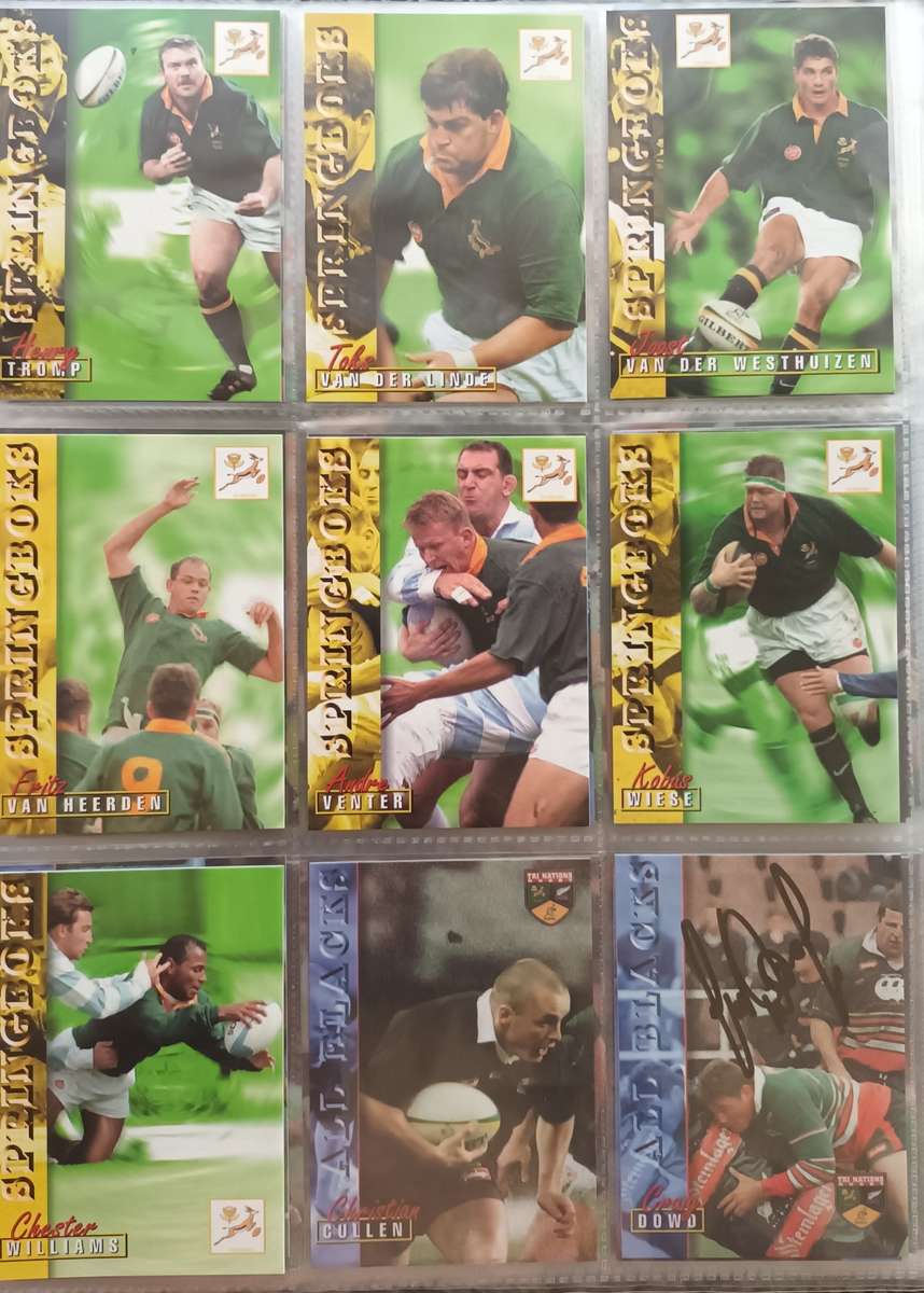RUGBY CARD COLLECTION 1997 PANINI -Complete Full Set of 117 Rugby Trading Cards in collectors Binder