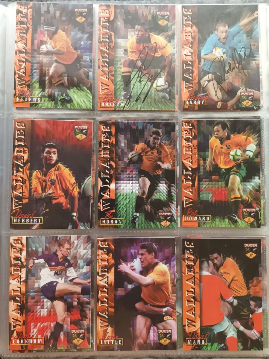 RUGBY CARD COLLECTION 1997 PANINI -Complete Full Set of 117 Rugby Trading Cards in collectors Binder
