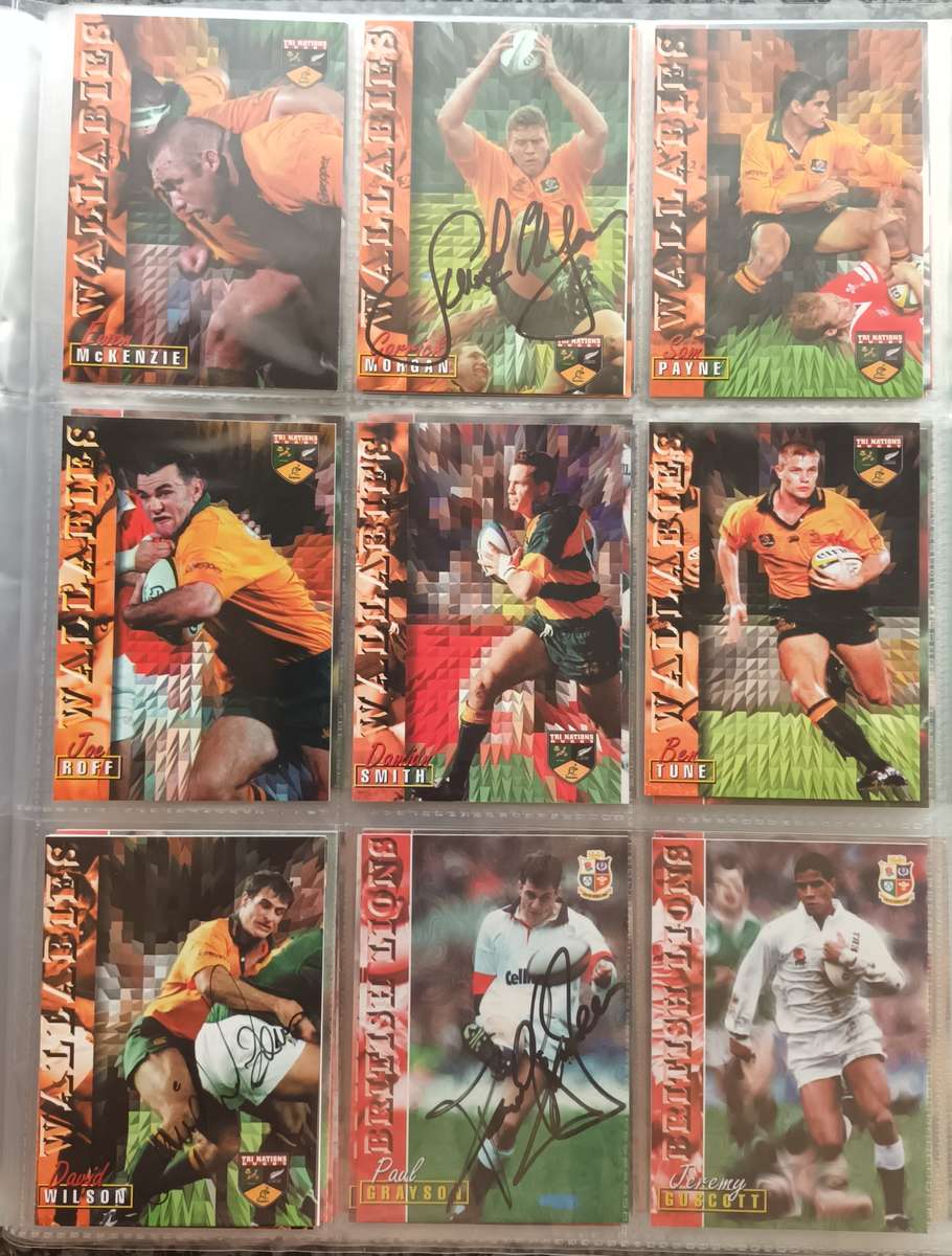 RUGBY CARD COLLECTION 1997 PANINI -Complete Full Set of 117 Rugby Trading Cards in collectors Binder