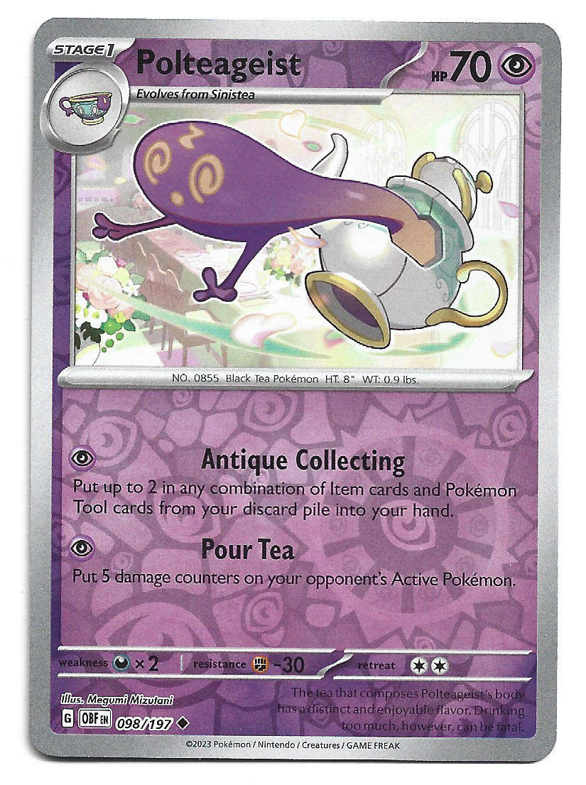 POLTEAGEIST -  COMMON  98/197  POKEMON TCG OBSIDIAN FLAMES TRADING CARD