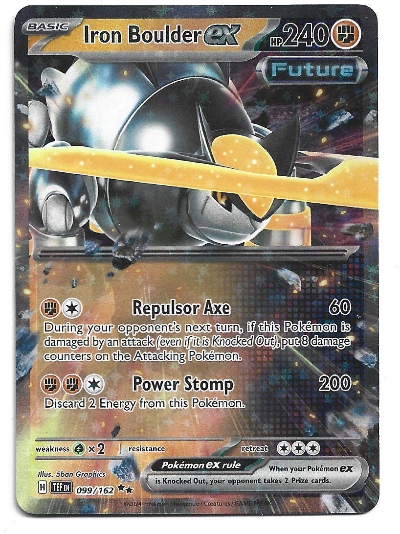 IRON BOULDER EX - HOLO D/RARE  99/162 POKEMON TCG TEMPORAL FORCES TRADING CARD