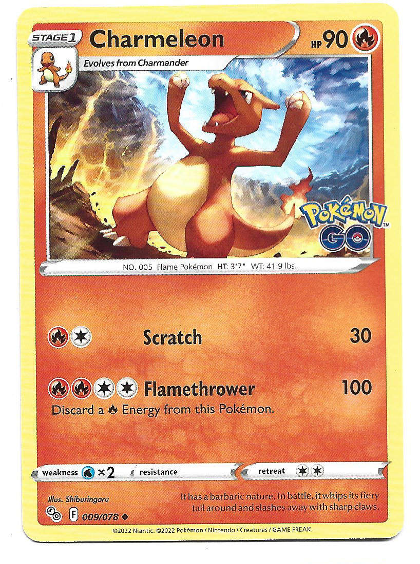 CHARMELEON -  UNCOMMON 9/78  POKEMON TCG POKEMON GO TRADING CARD